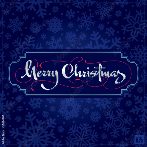 merry christmas hand lettering  vector 