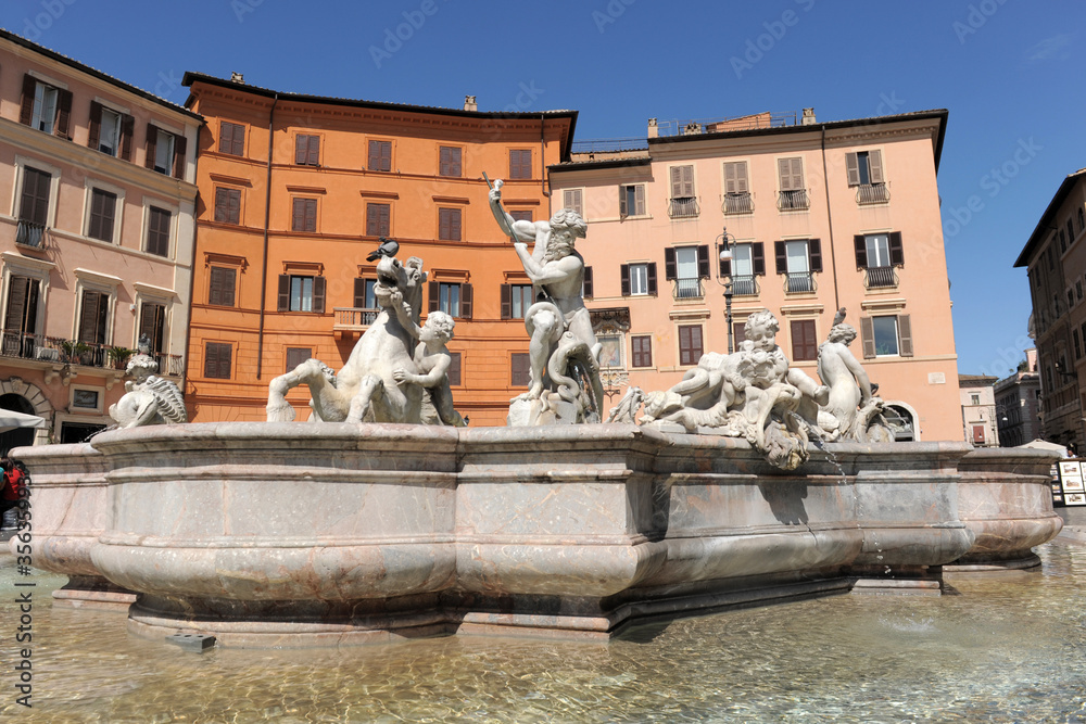 Fountain of Neptune, piazza Navona, Rome