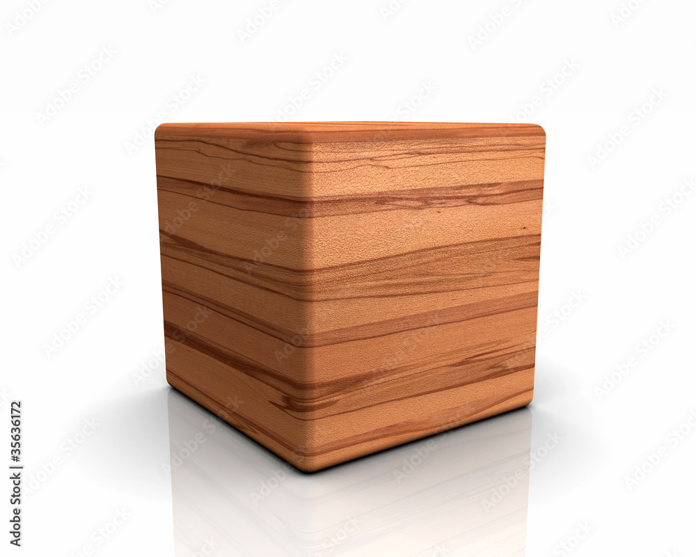 3D Holzwürfel abgerundet - Buche Kern 3D Holzwürfel abgerundet - Buche Kern