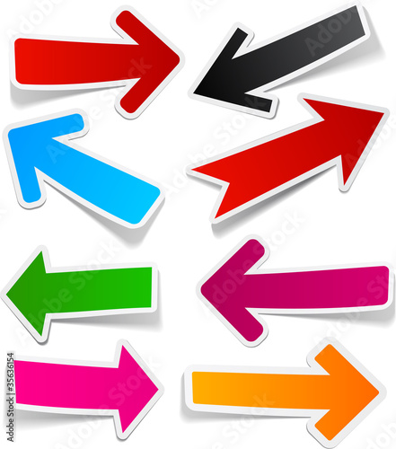 Color arrows sticker set.