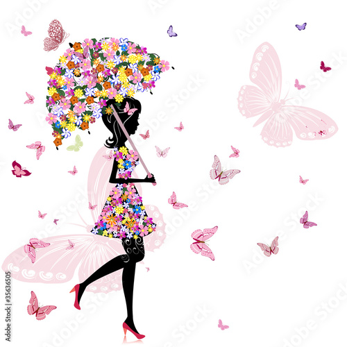 flower girl with umbrella
