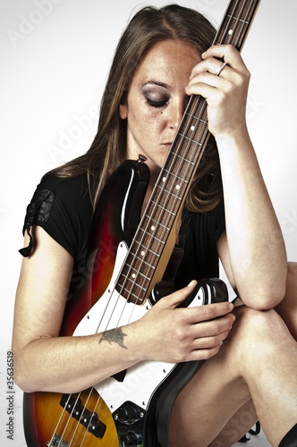 Girl on rock guitar