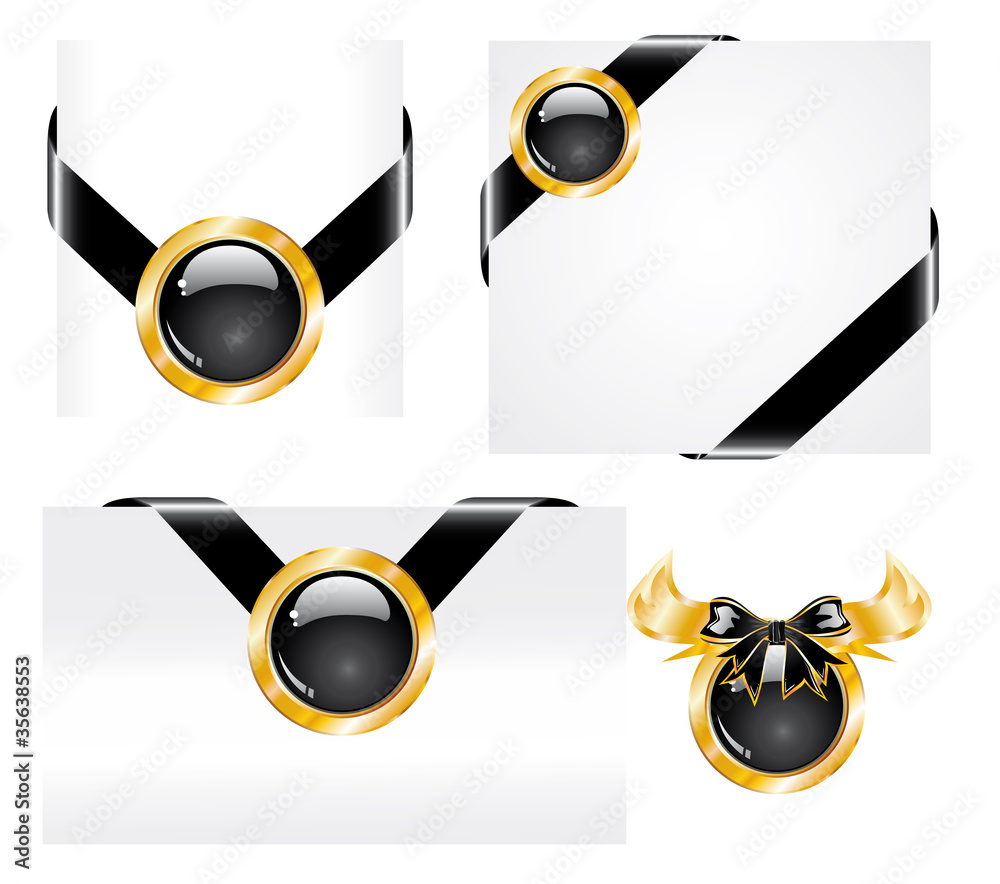 Black and Glod Christmas Label Collection