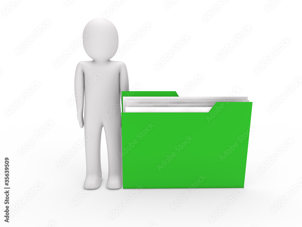 3d man file green 3d man file green