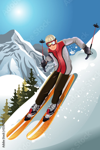 Skier in the mountain