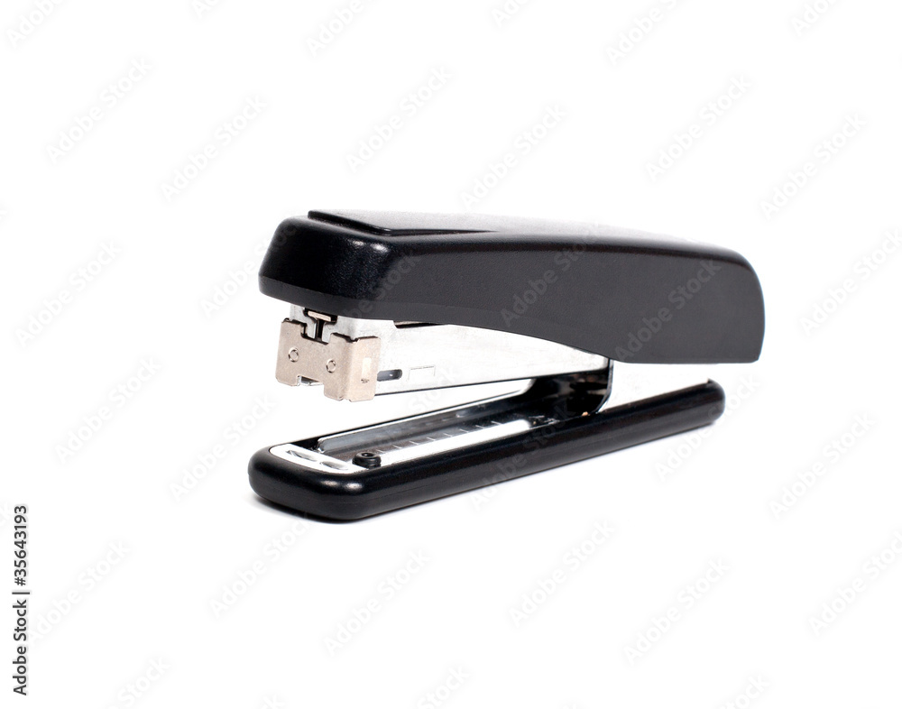 black stepler on white black stepler on white