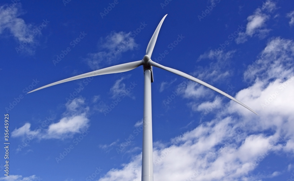 wind turbine sky blue clouds wind turbine sky blue clouds