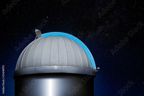 astronomical observatory dome night sky
