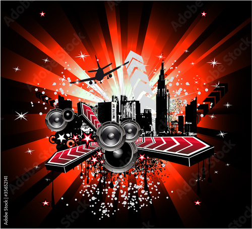 Urban Abstract Disco Music Background
