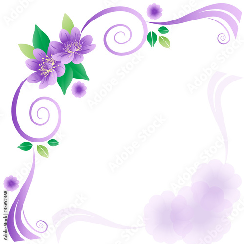 Wedding card with lavender flowers