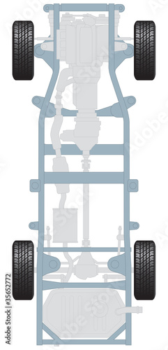 Plan of car chassis and transmission photo
