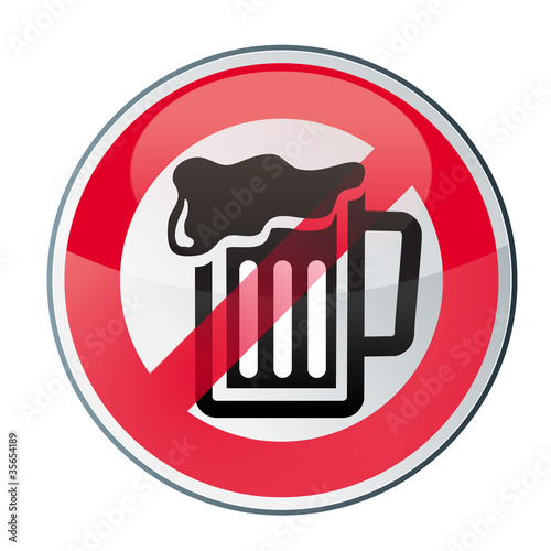 Interdit, interdiction de boire de la bière - bière interdite