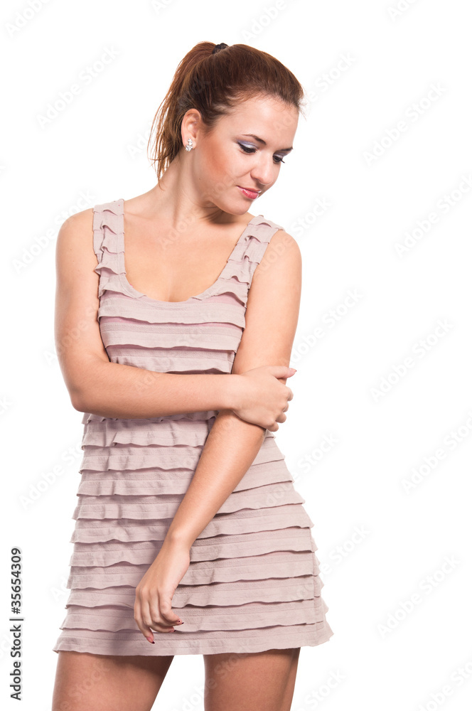 young woman posing on white young woman posing on white
