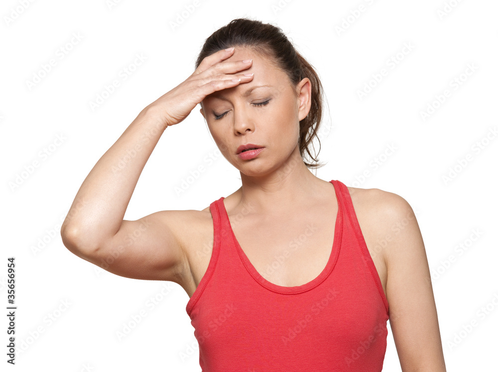 Portrait of beautiful Asian woman with headache Portrait of beautiful Asian woman with headache