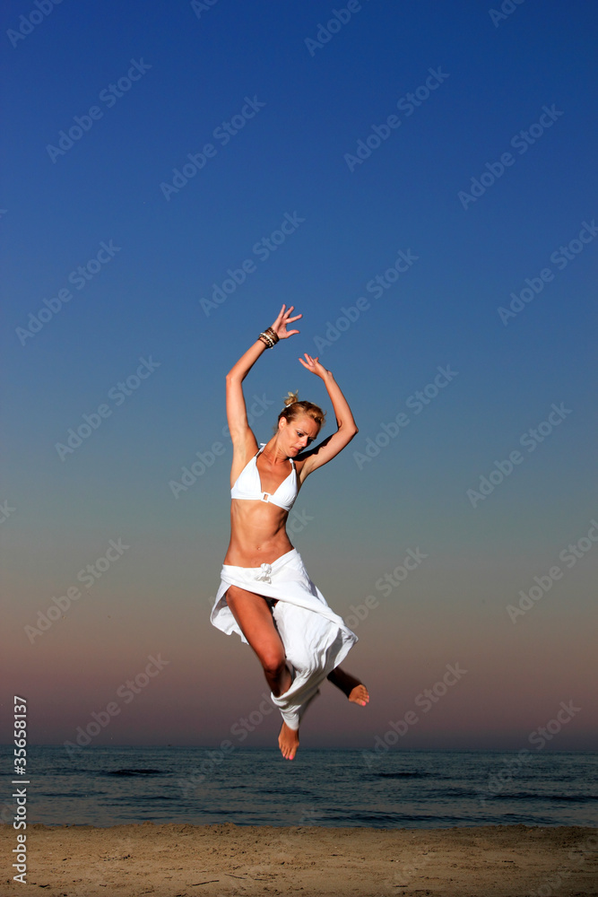 woman relaxing on the beach