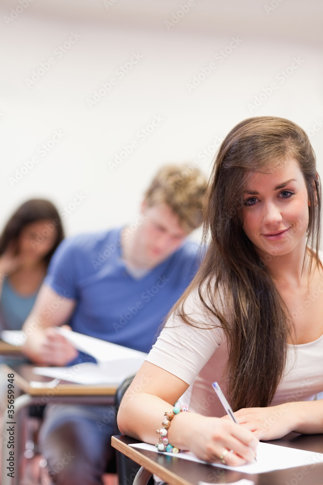 Portrait of students doing an assignment Portrait of students doing an assignment