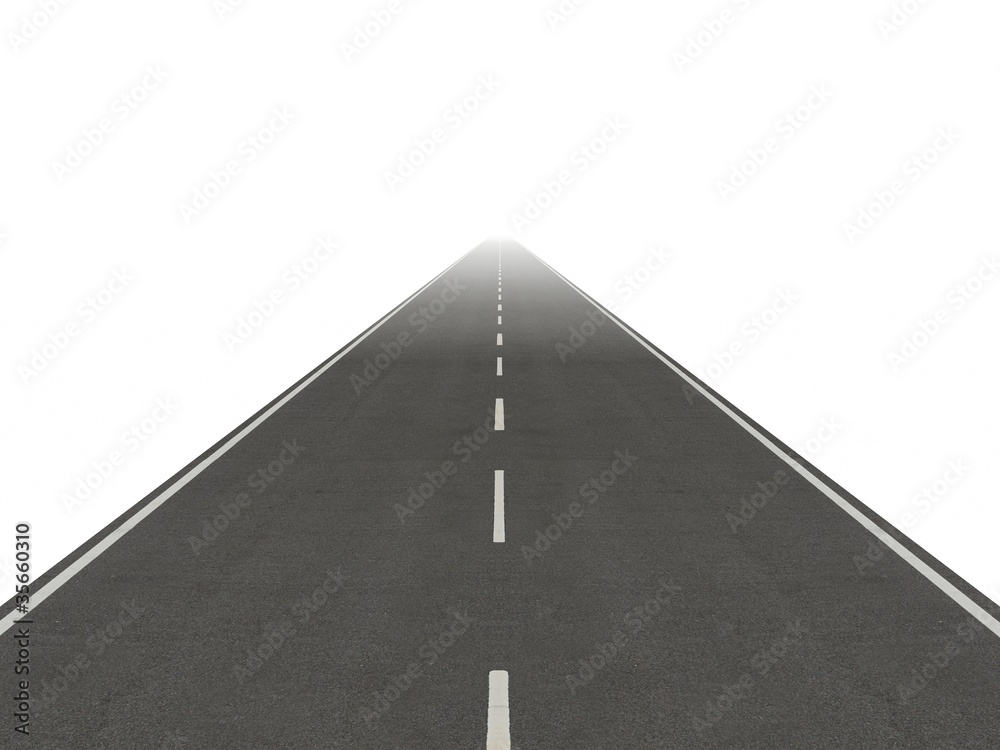 road isolated straight