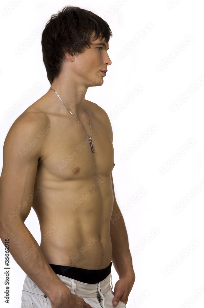 Fototapeta premium Portrait of attractive sports guy