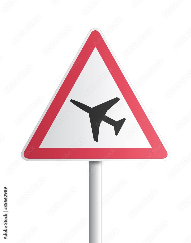 Panneau - traversée d'une aire de danger aérien Panneau - traversée d'une aire de danger aérien