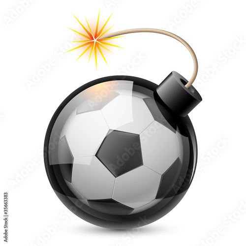 Abstract football shaped like a bomb