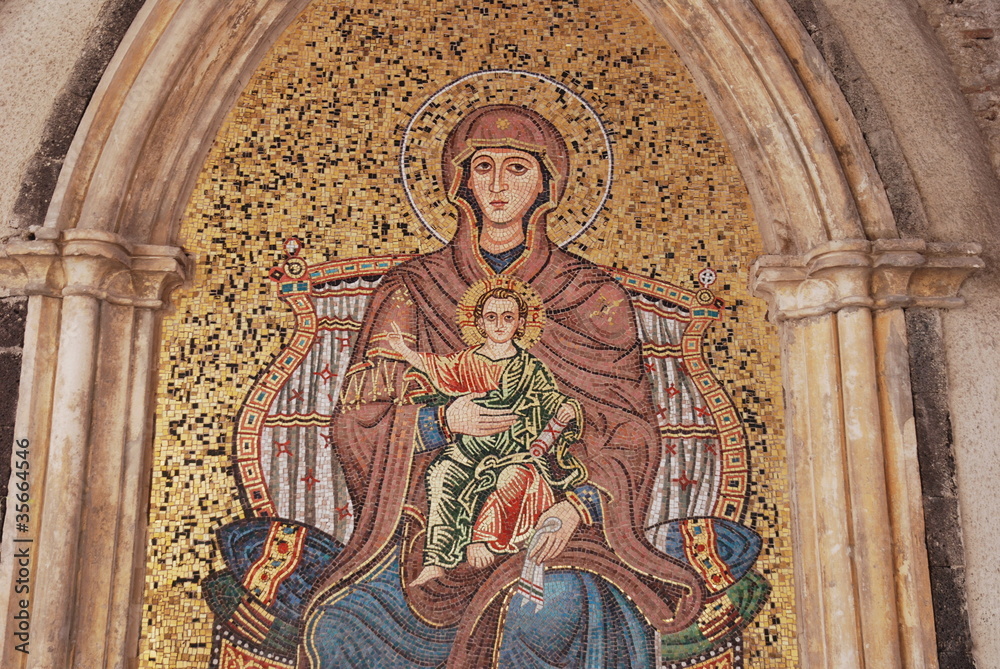mosaic of Madonna in Taormina