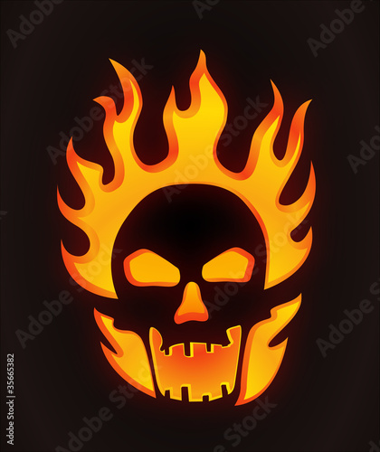 Halloween carved skull