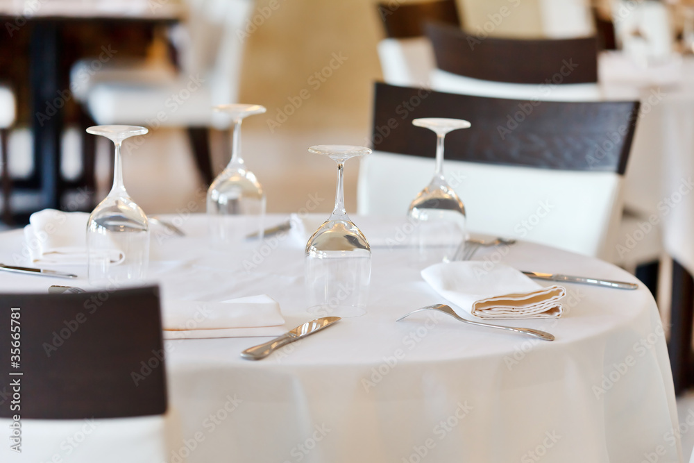 Fototapeta premium Tables set for meal
