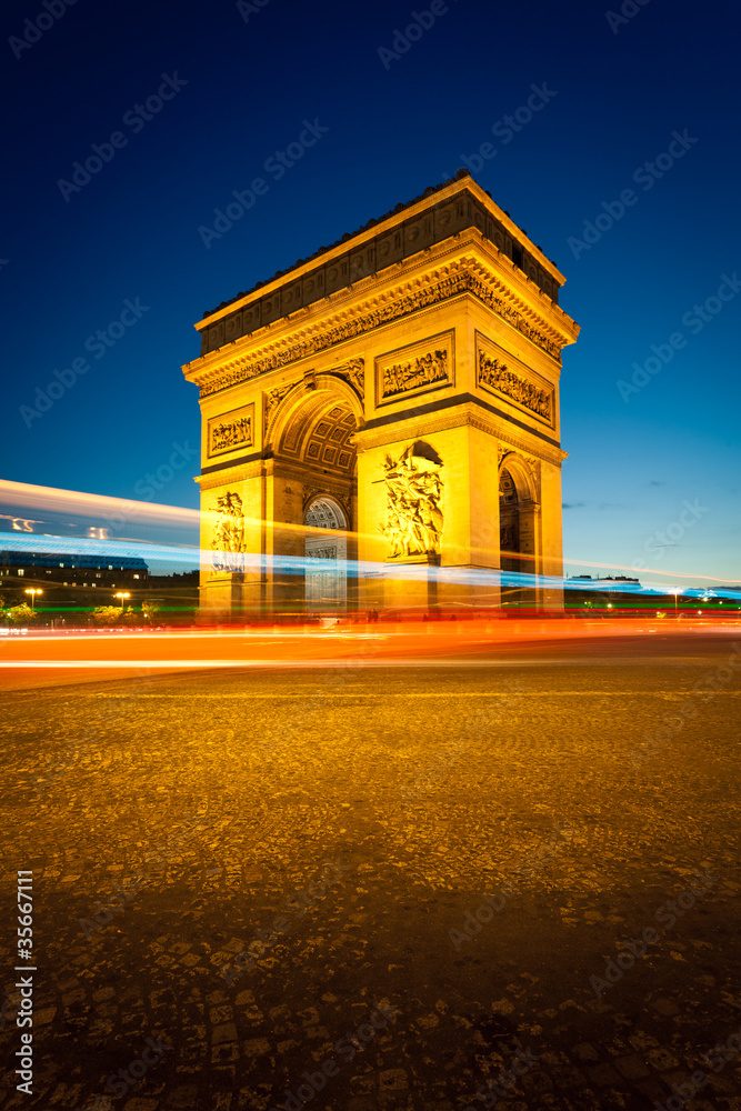 Naklejka premium Arc de Triomphe Champs Elysées Paris France