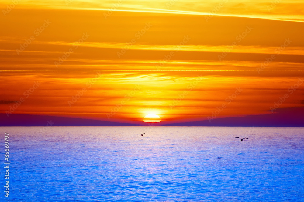 Sunset over sea