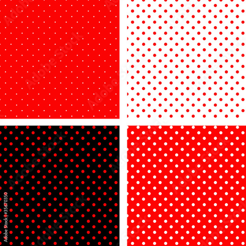 Carta da parati a pois - Carta da parati Seamless pattern pois red and black
