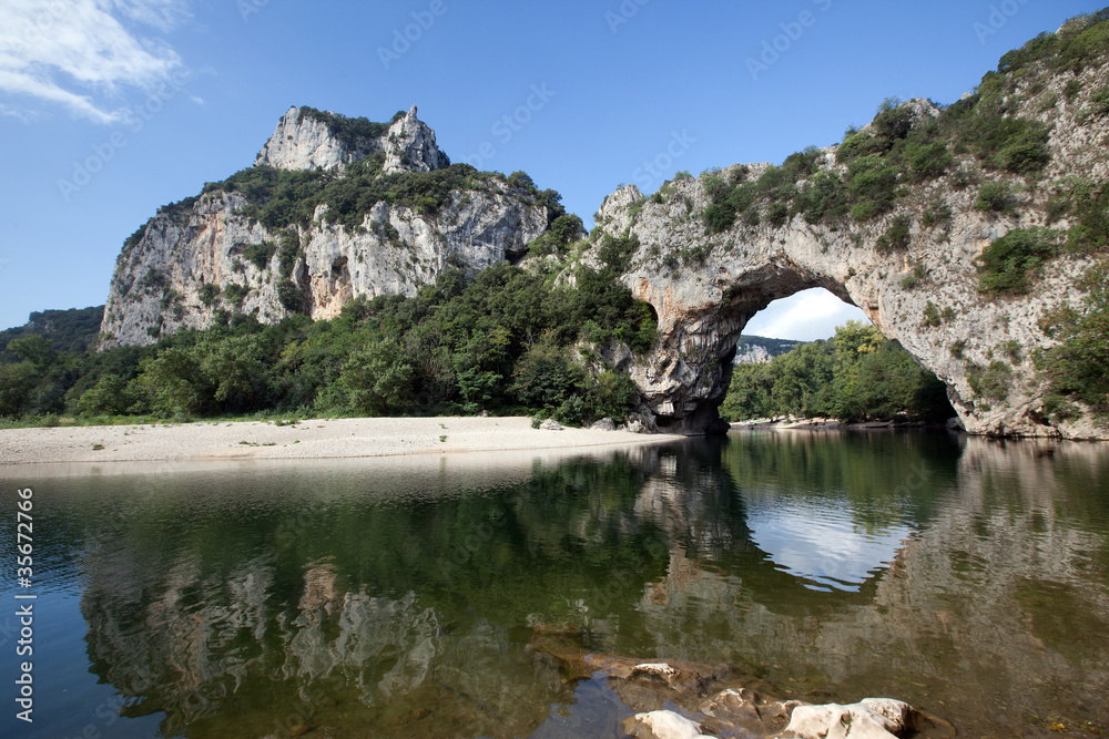 Pont d'arc arch on Ardeche river Pont d'arc arch on Ardeche river