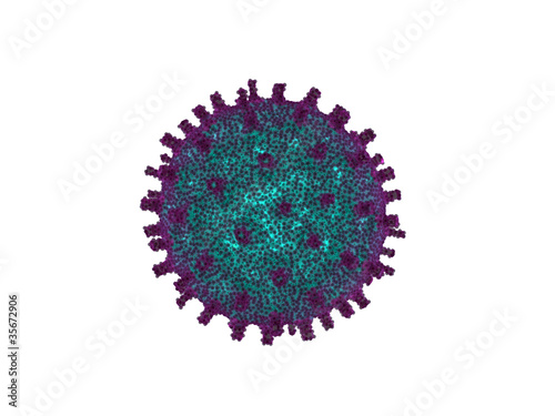medical virus closeup isolated on white