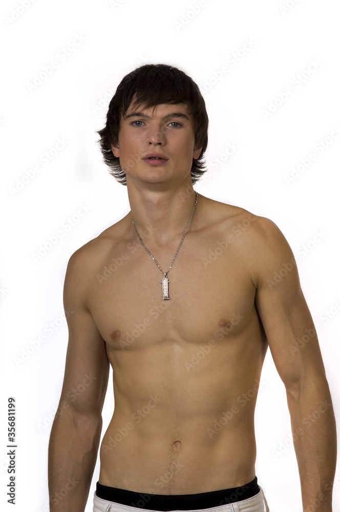 Fototapeta premium Portrait of attractive sports guy