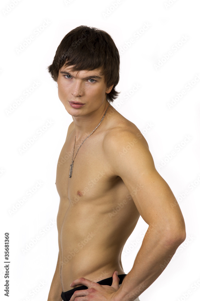 Fototapeta premium Portrait of attractive sports guy