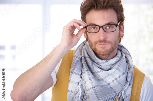 Young man in glasses