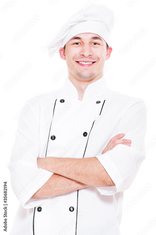 portrait of happy young cook portrait of happy young cook