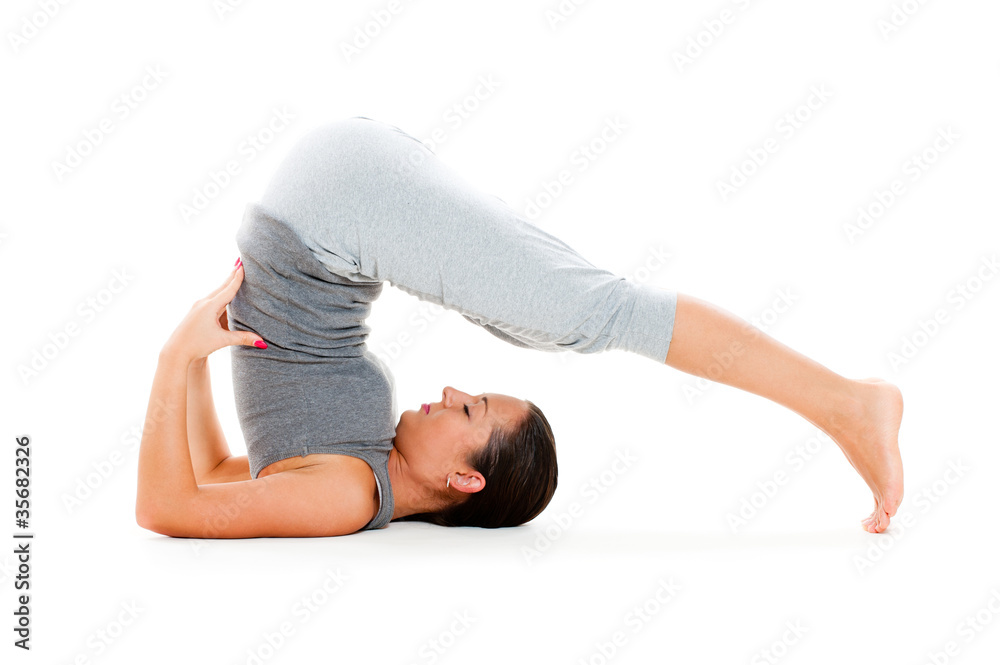 young woman doing yoga exercise young woman doing yoga exercise