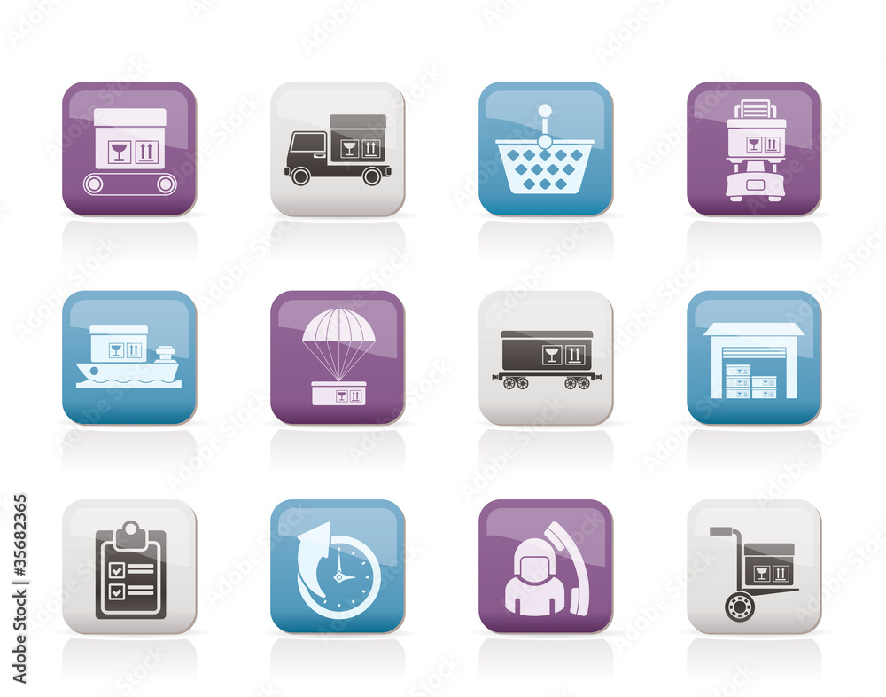 Logistic, cargo and shipping icons - vector icon set Logistic, cargo and shipping icons - vector icon set