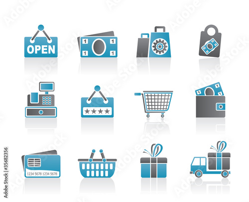 shopping and retail icons - vector icon set