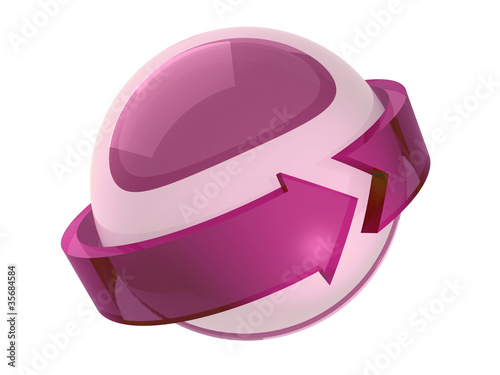 purple sphere with arrow