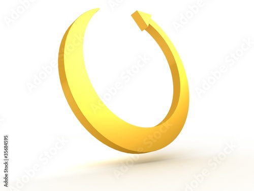 gold circle arrow with shad...