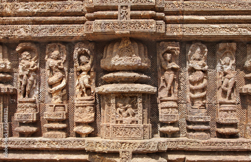 Exquisitely carved beautiful sculptures at Sun Temple