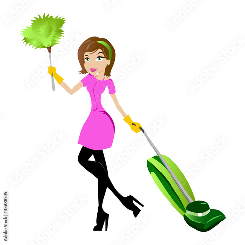 Cleaning Lady Illustration