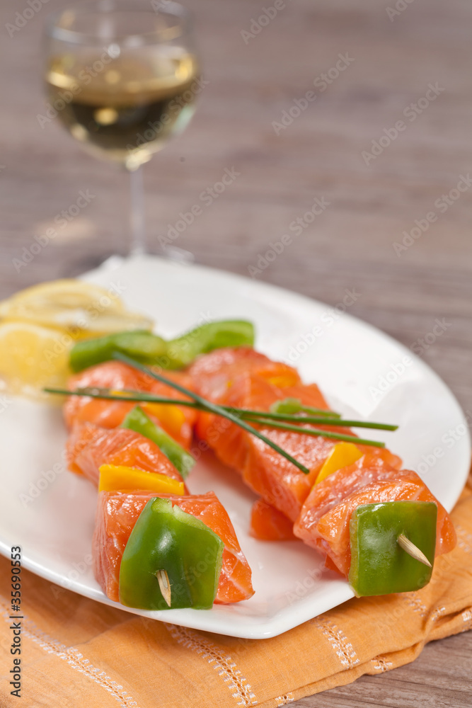 Salmon skewer Salmon skewer