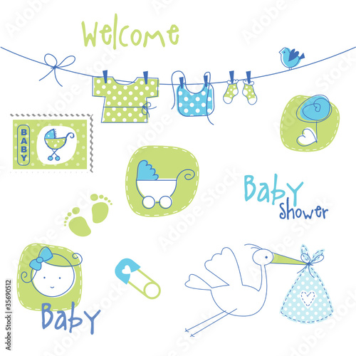 Baby shower design elements #35690512