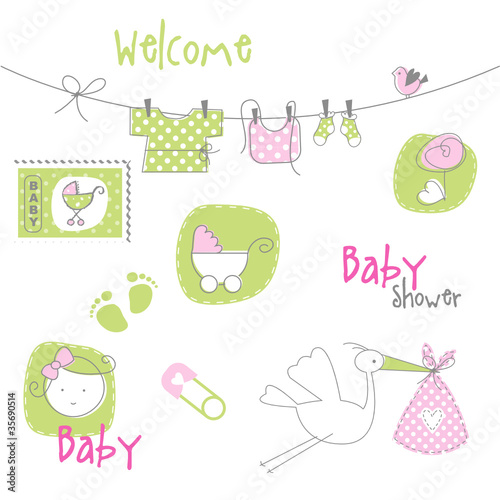 Baby shower design elements