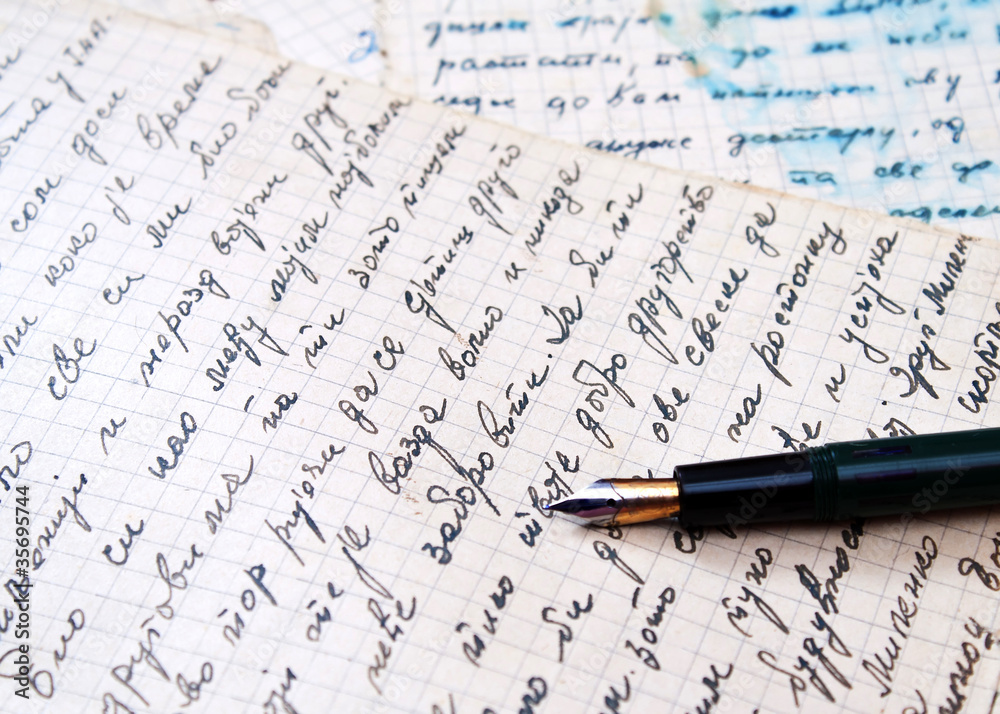 Old letter and fountain pen Old letter and fountain pen