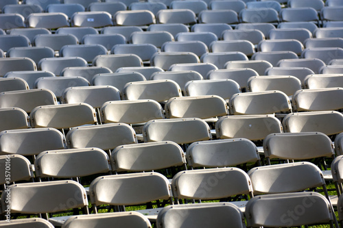 A sea of chairs waiting for an audience to sit down
