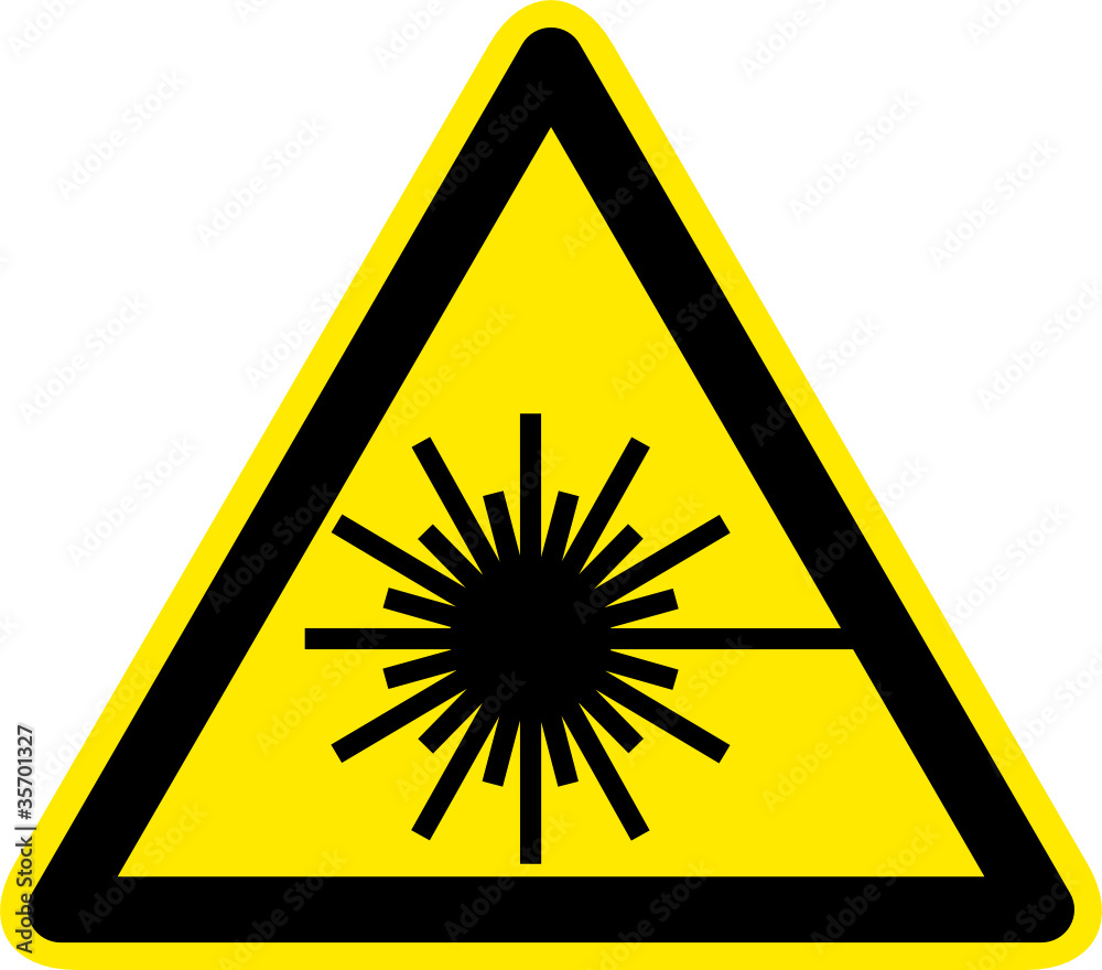Warnschild Warnzeichen Laser Laserstrahlung Symbol - obrazy, fototapety, plakaty 