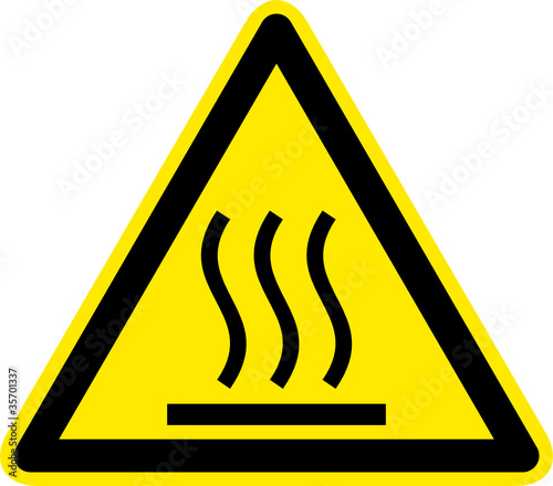 Warnschild Warnzeichen Heiße Oberfläche Verbrennungsgefahr